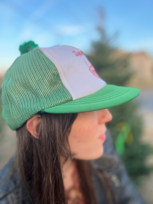 Side view on the model showing the mesh panel and brim