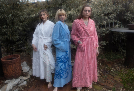 50s White Chenille Robe