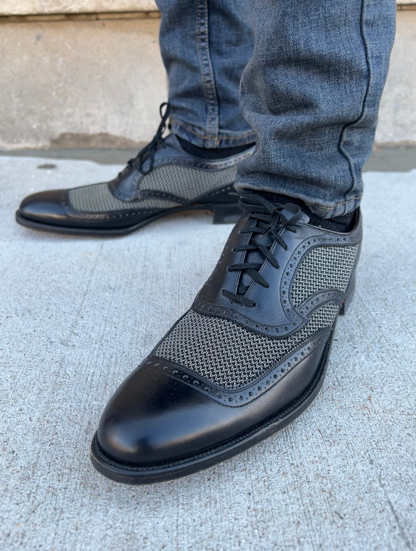 Oxford Shoes 1950 Mens Shoes Mens 50s Vintage Black Mesh Wingtip