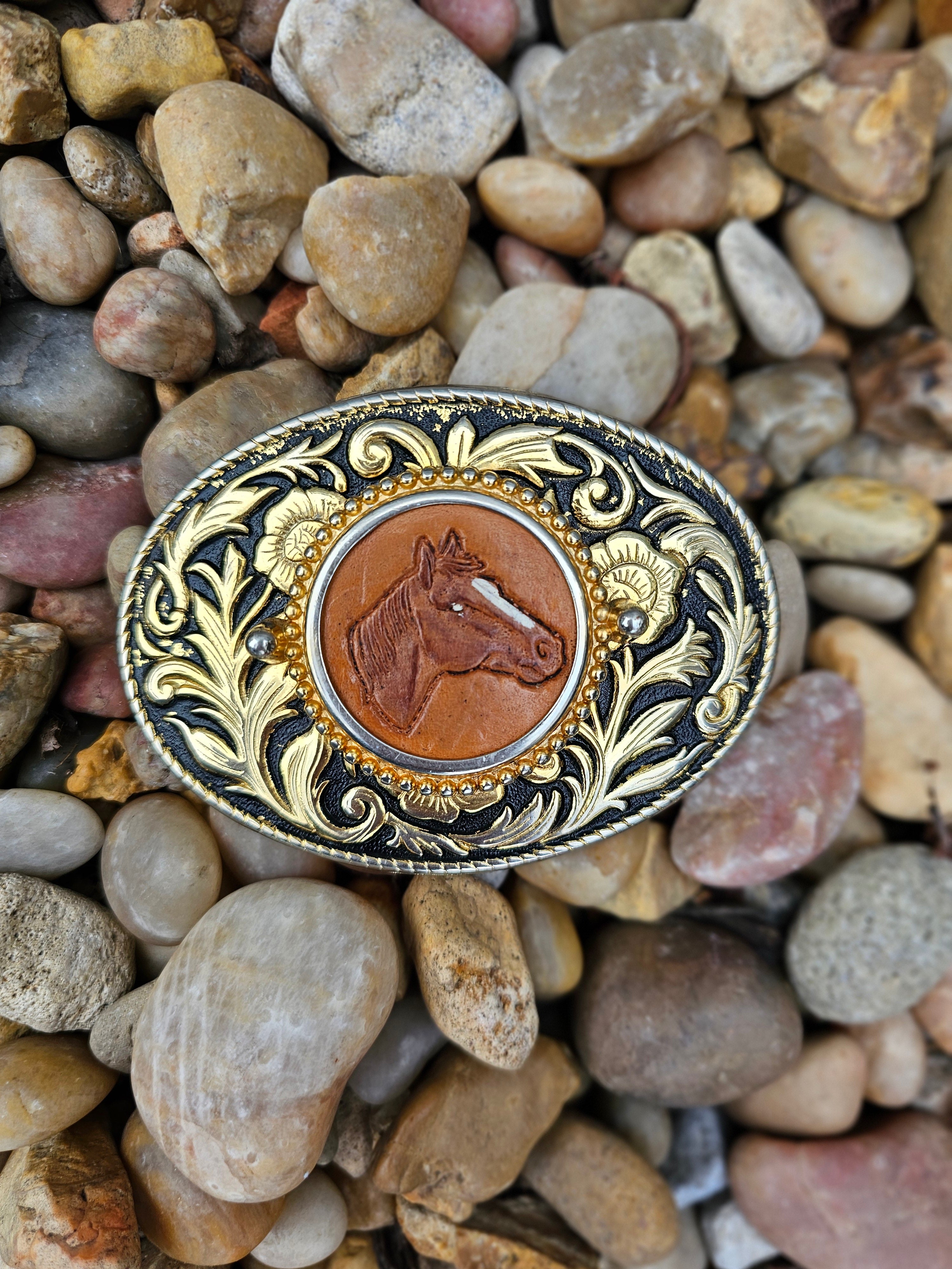 Horse head belt buckle best sale