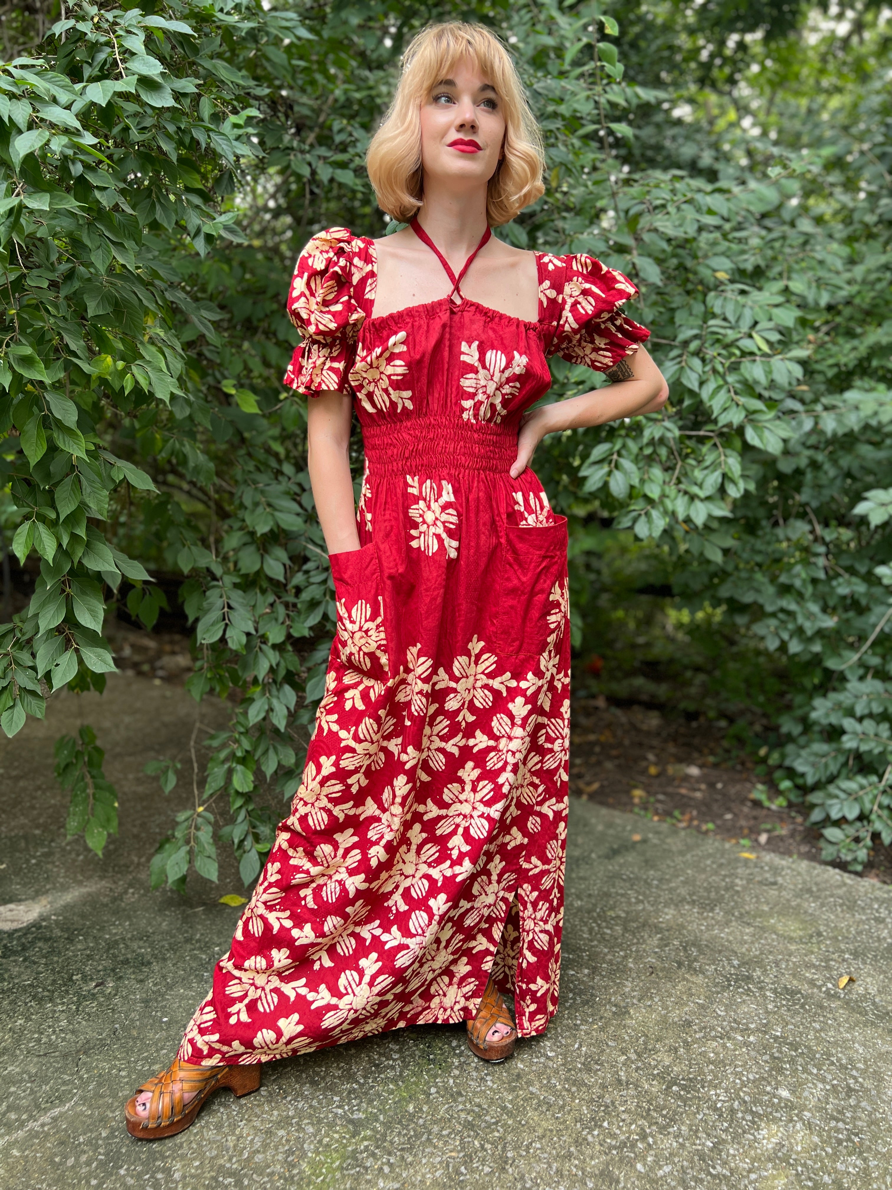 Vintage cotton 2025 maxi dress