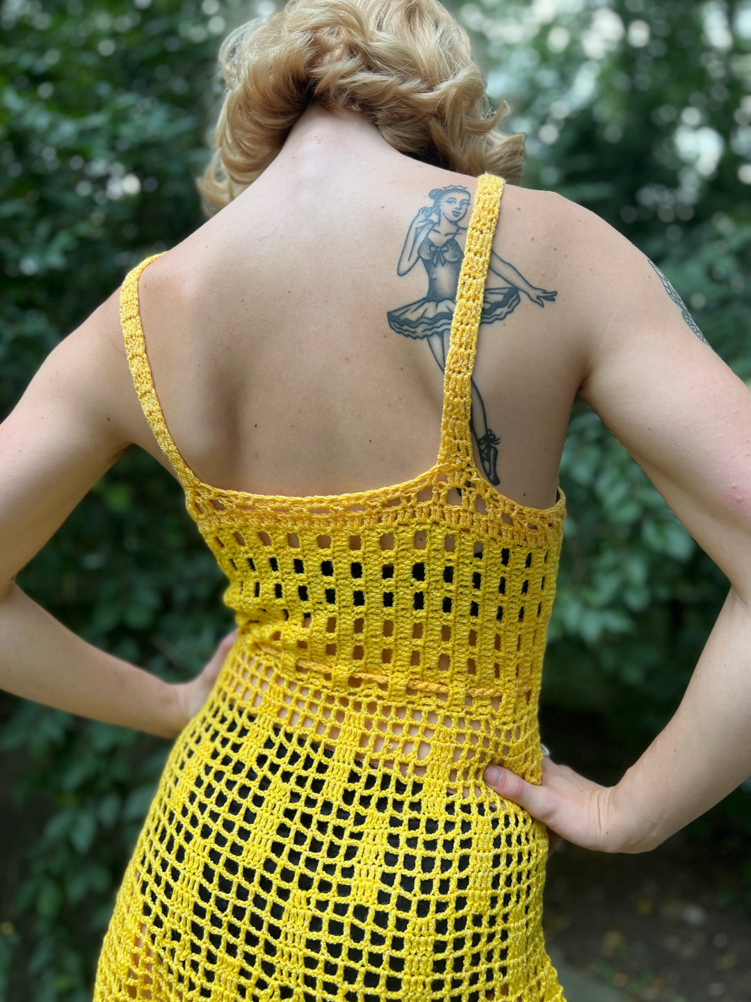 60s Yellow Crocheted Dress 60s Yellow Crocheted Dress