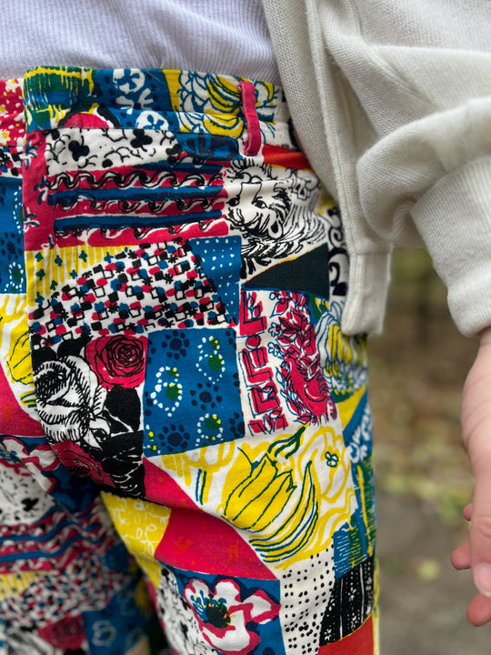 Men's Yellow Red Velveteen Print Pants, Lilly Pulitzer