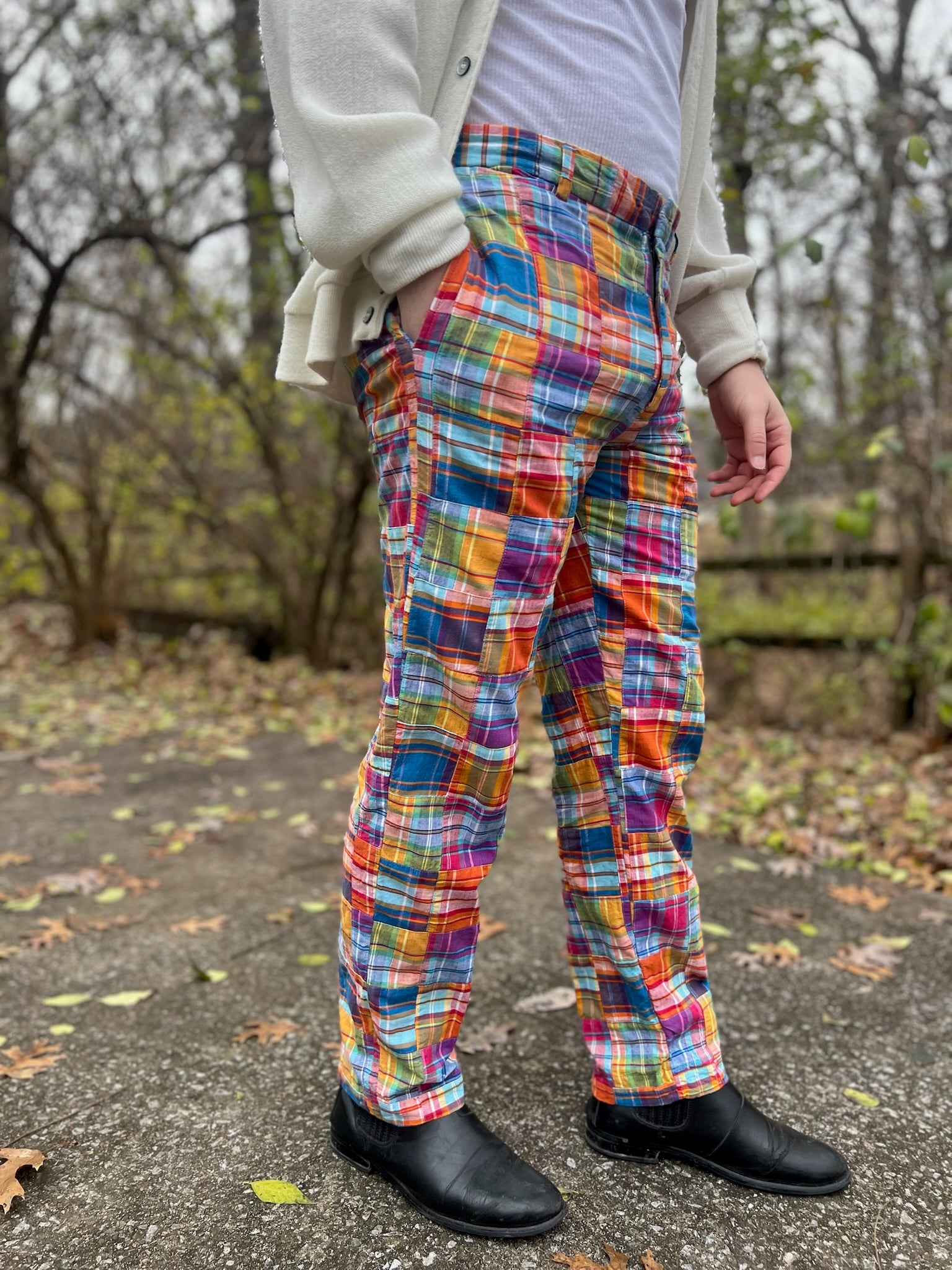 Men's Colorful Cotton Patchwork Pants, Polo – The Hip Zipper
