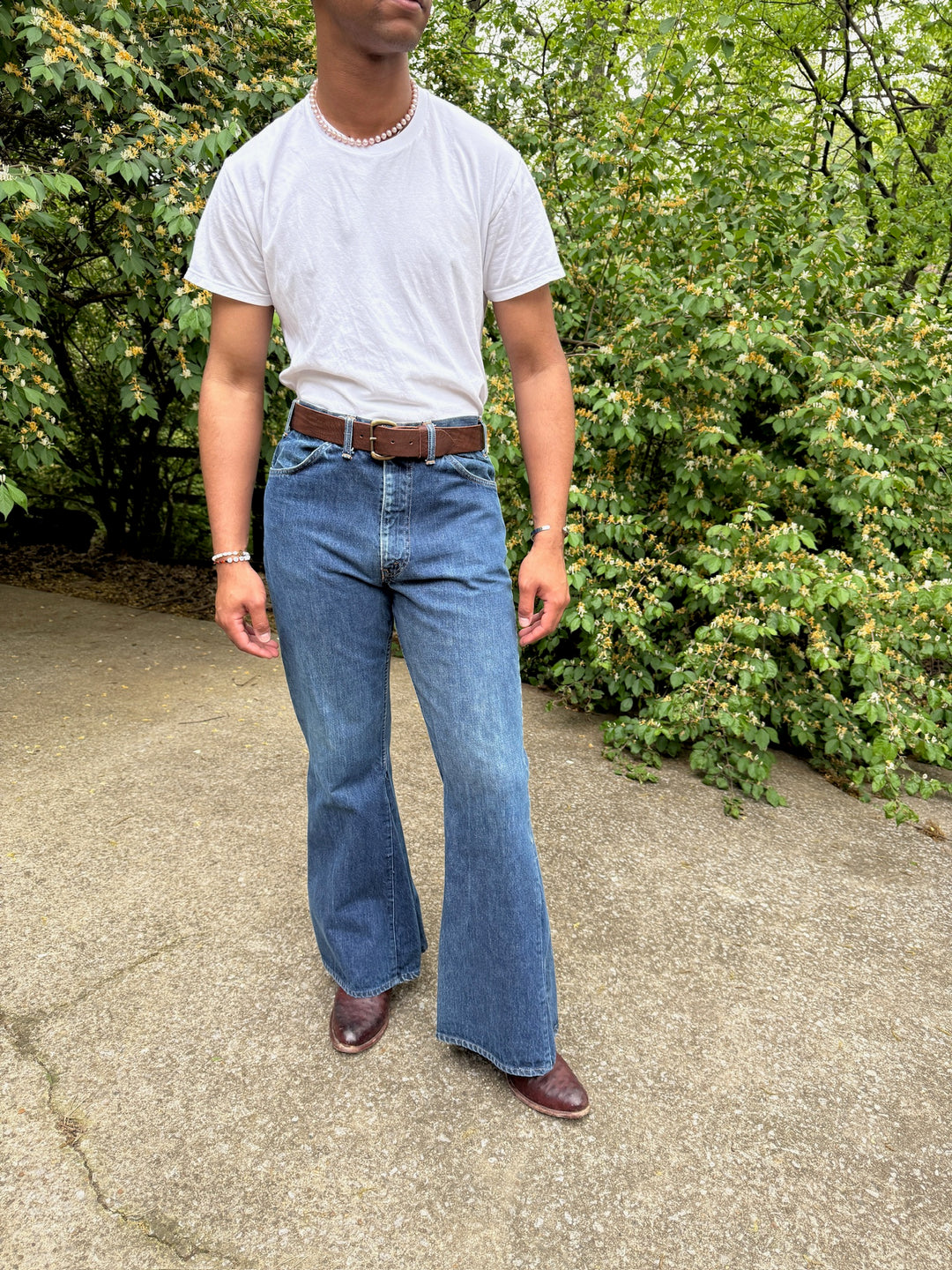 Vintage 70s Dark Wash Bell Bottom Jeans, Levis