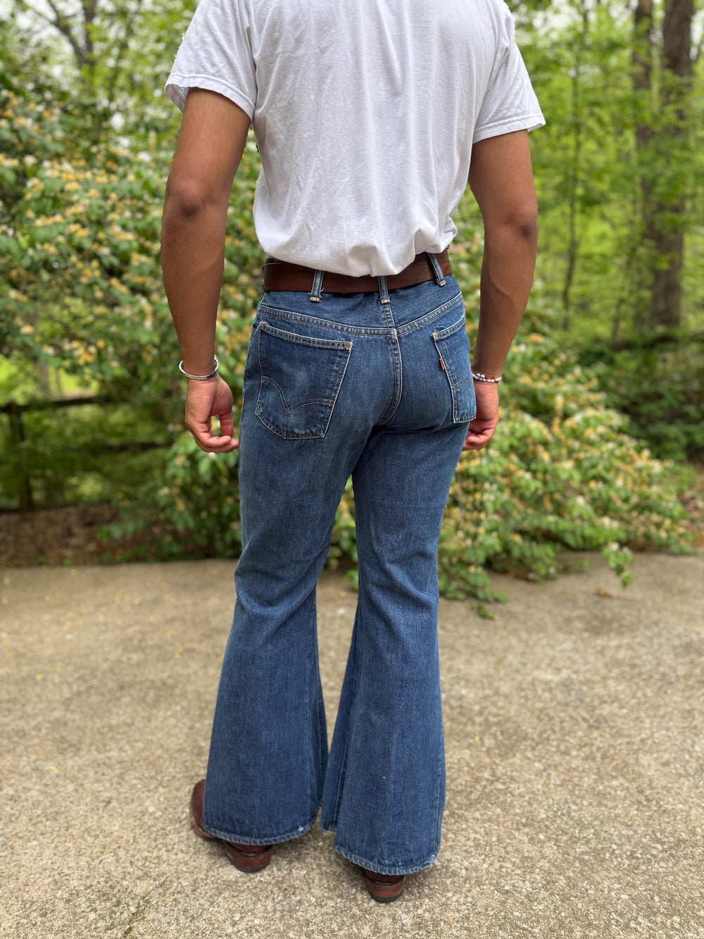 Vintage 70s Dark Wash Bell Bottom Jeans, Levis
