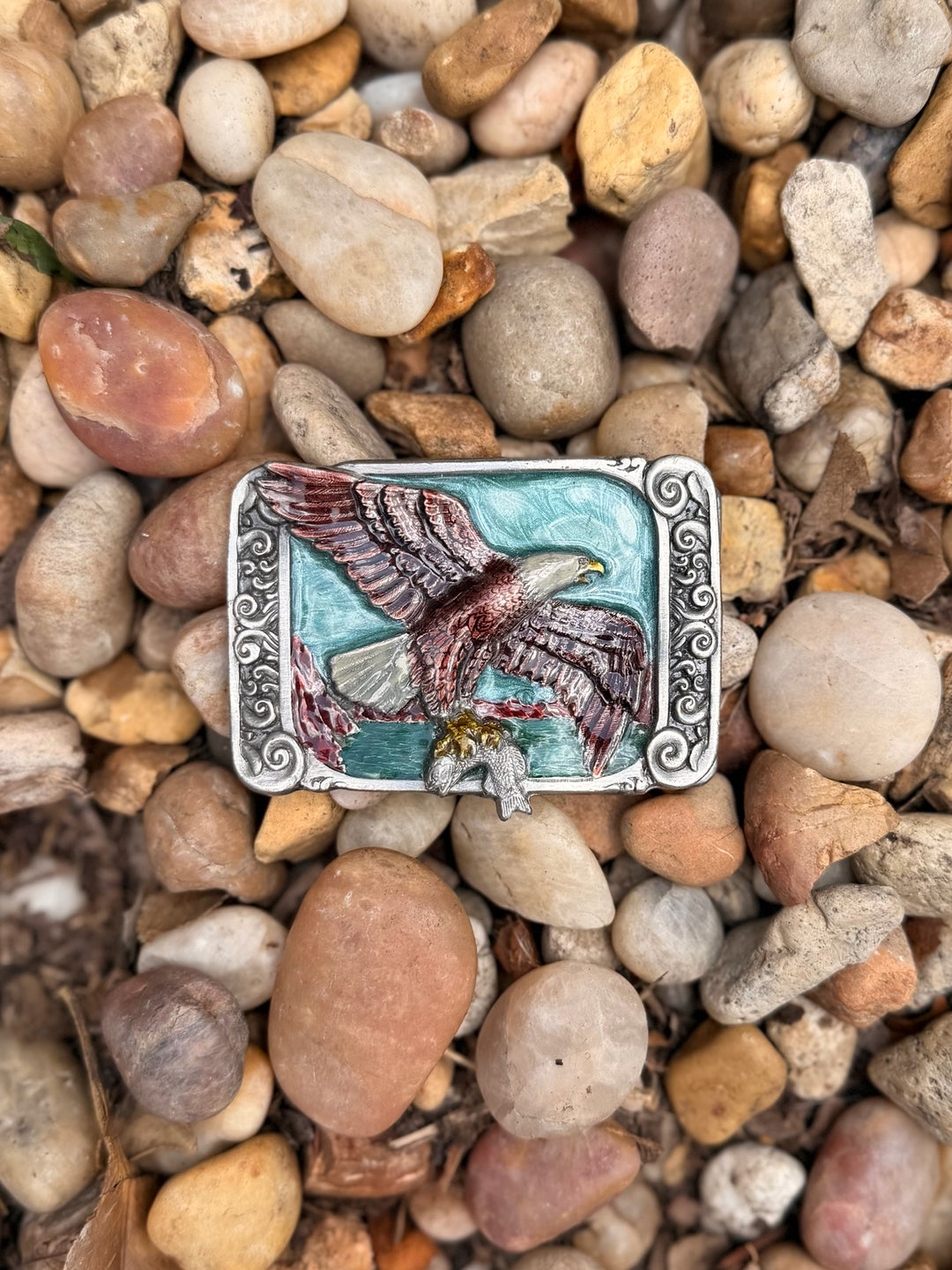 Belt Buckle: Eagle and Fish, Siskiyou Buckle Co
