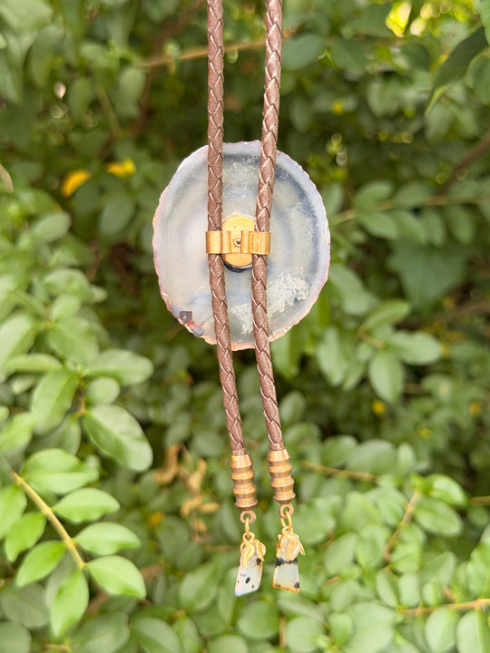 Brown Bolo Tie, End of the Trail Slide