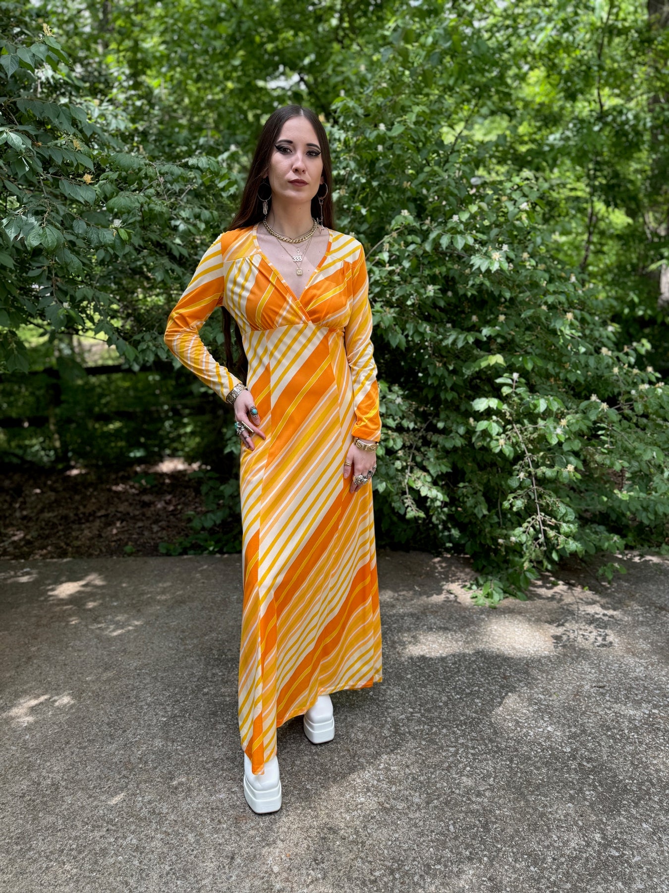 striped orange dress Good Things Follow Orange Striped Dress, Medium - The Mint Julep Boutique