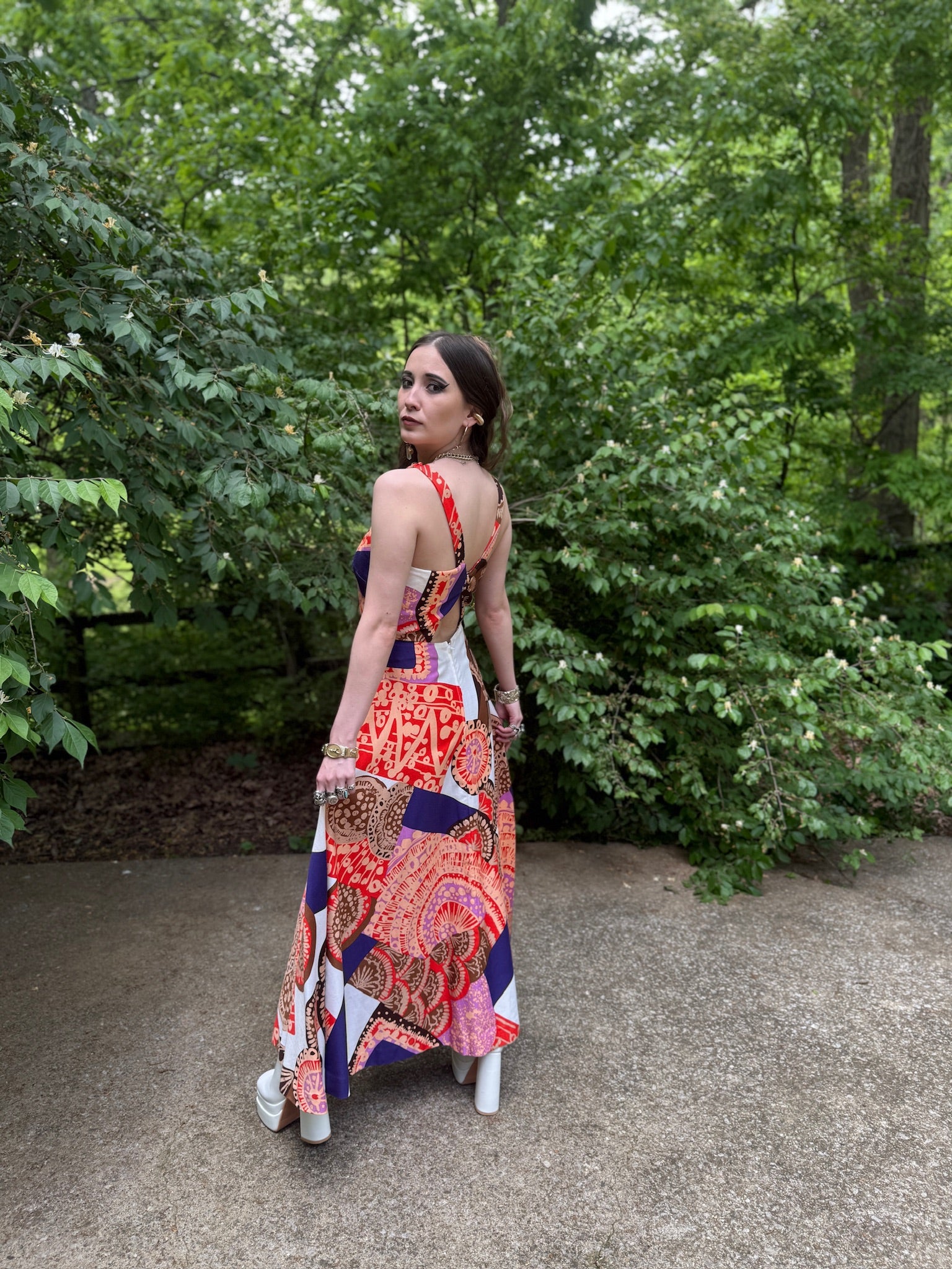 60s Purple Orange White Maxi Dress, Tori Richard – The Hip Zipper