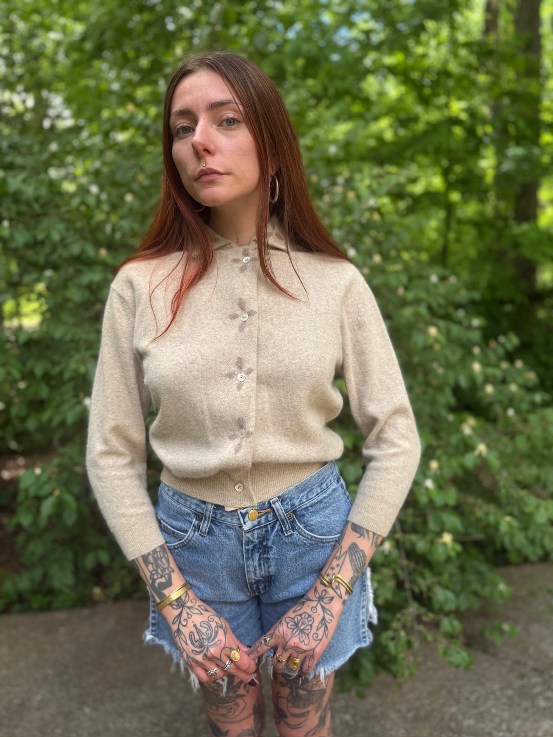 50s Tan Cardigan Sweater, Penney's