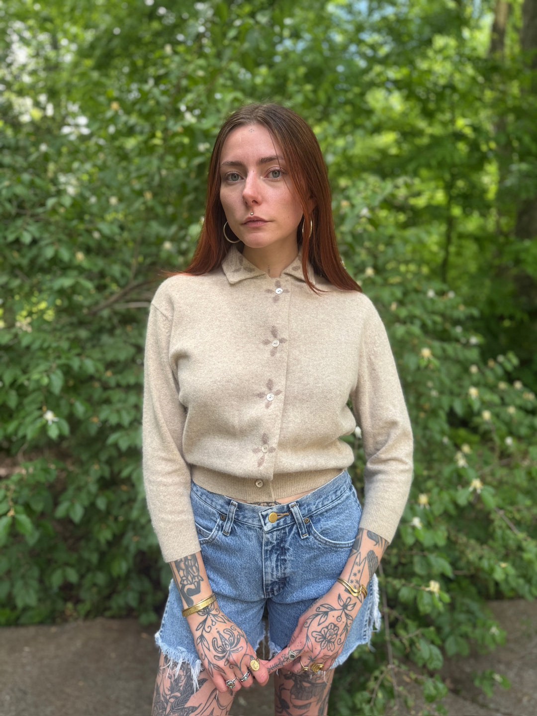 50s Tan Cardigan Sweater, Penney's