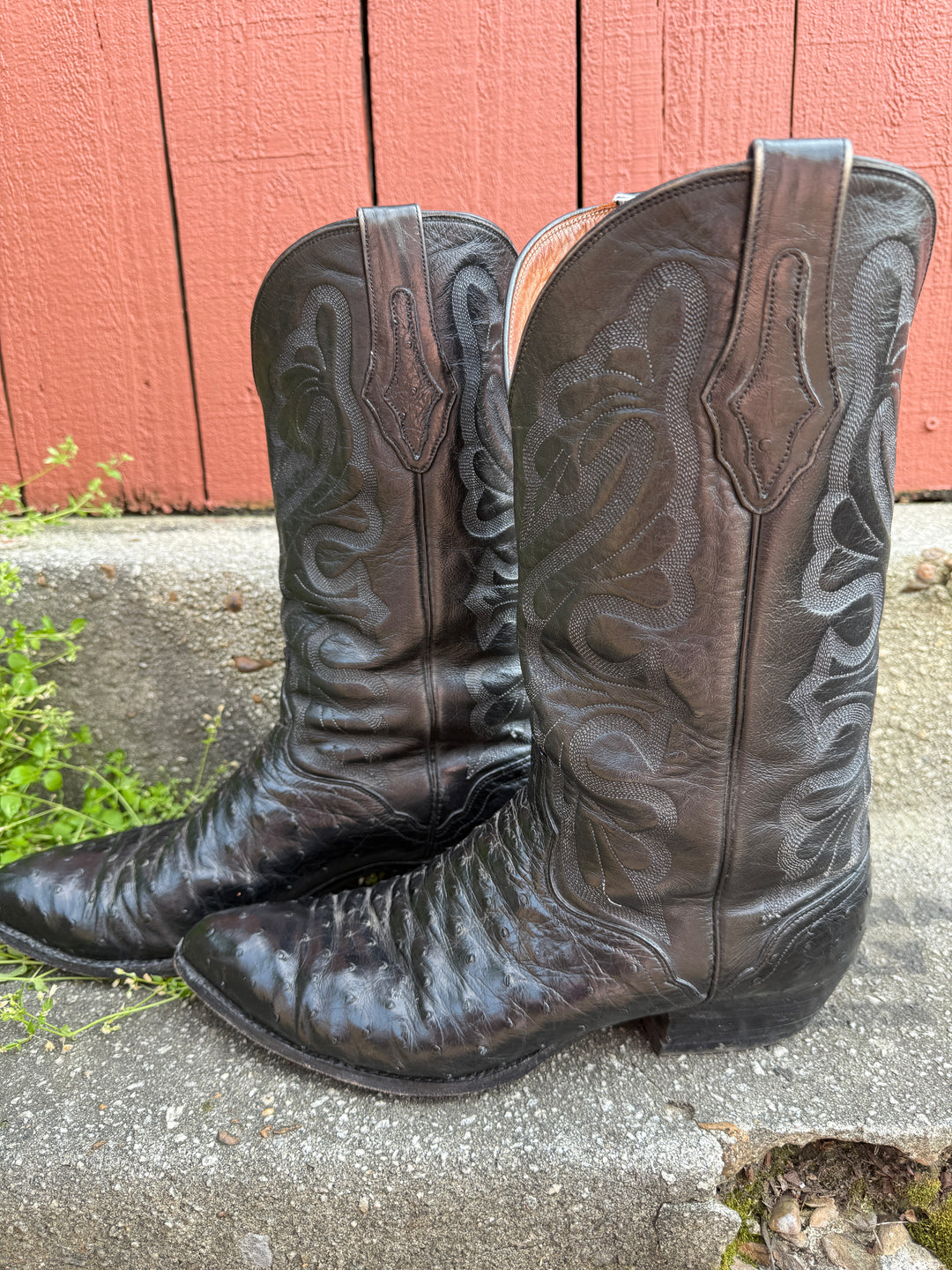 Black Ostrich Cowboy boots, El Dorado: 11D – The Hip Zipper Nashville