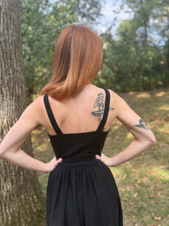 50s Black Piqué Sundress, Ramar of California