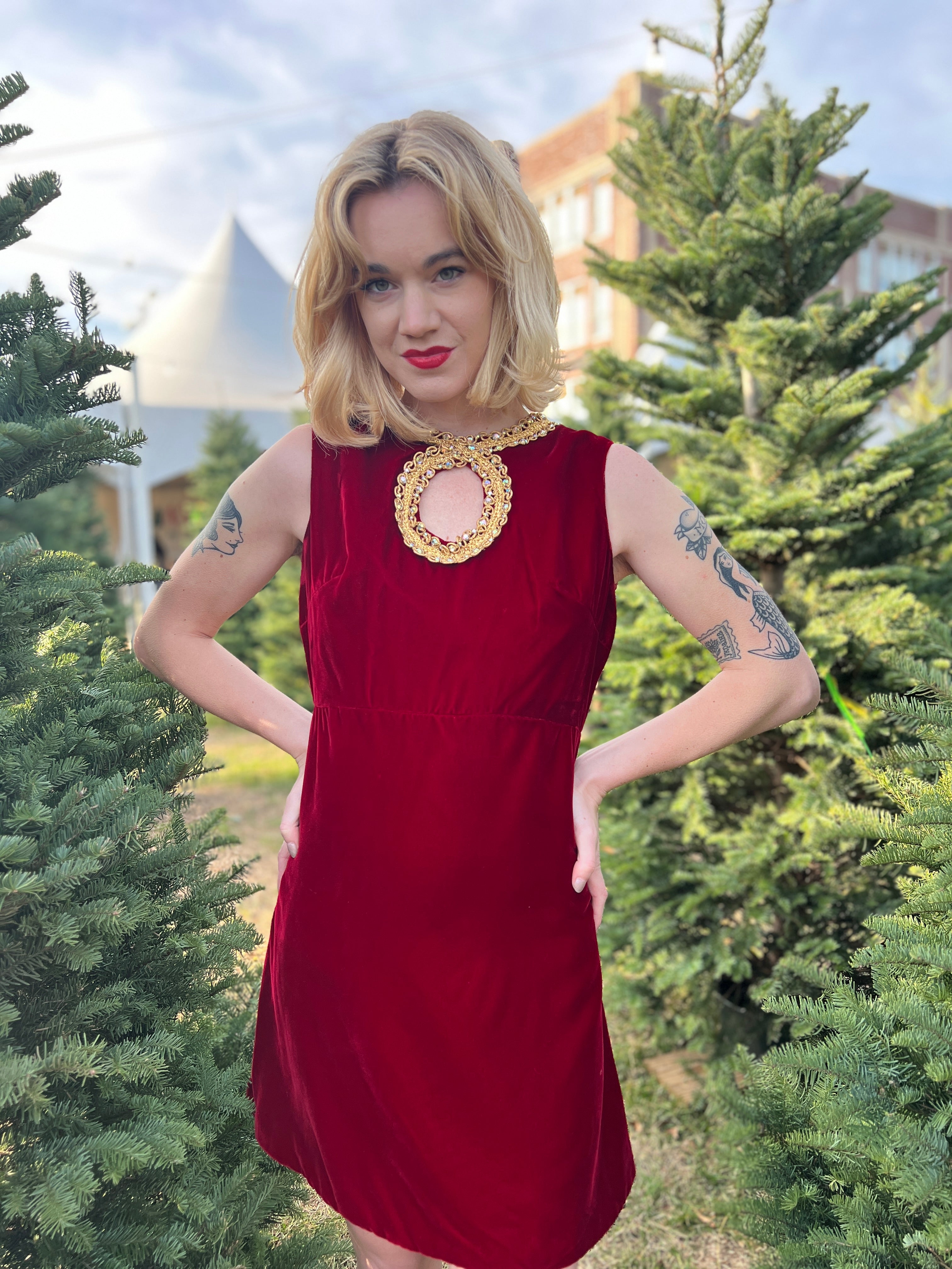 60s shop velvet dress