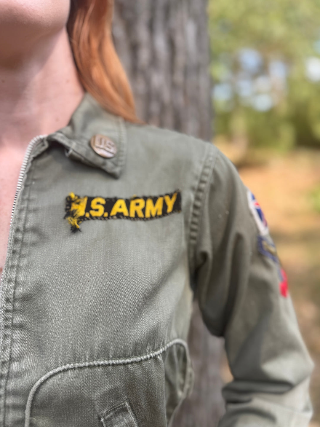 Vintage Green Army Jacket, Weather King by Rolane