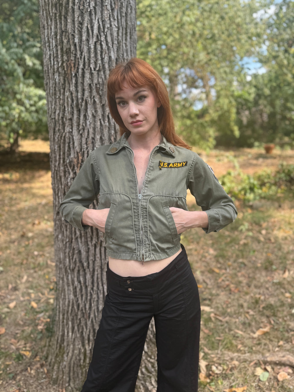 Vintage Green Army Jacket, Weather King by Rolane