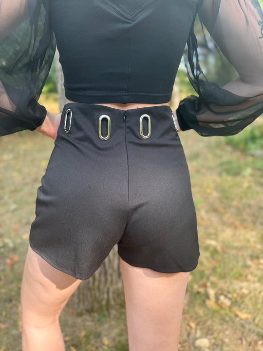 90s Black Shorts, Silver Grommets, Better Be