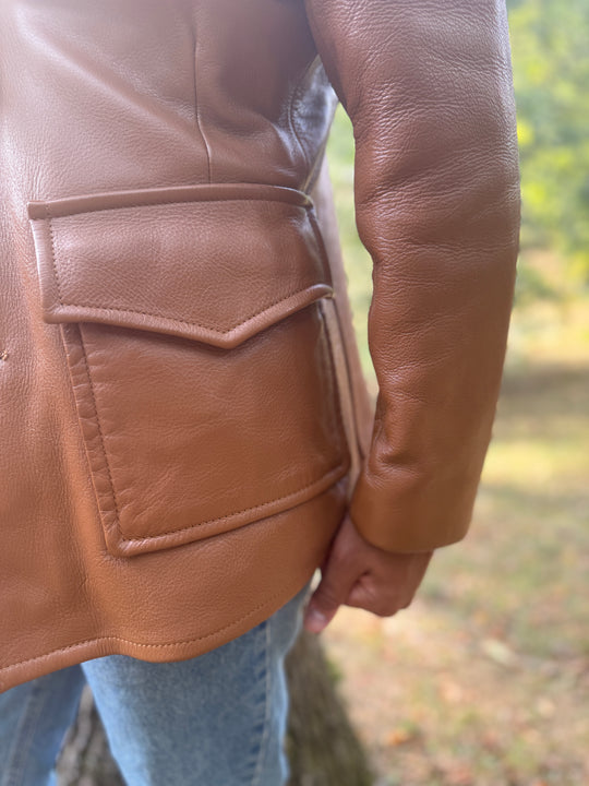 Men's Brown Western Deerskin Custom Leather Coat, Custom Coat Co, Inc.