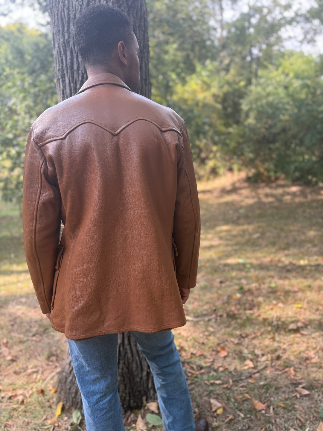 Men's Brown Western Deerskin Custom Leather Coat, Custom Coat Co, Inc.