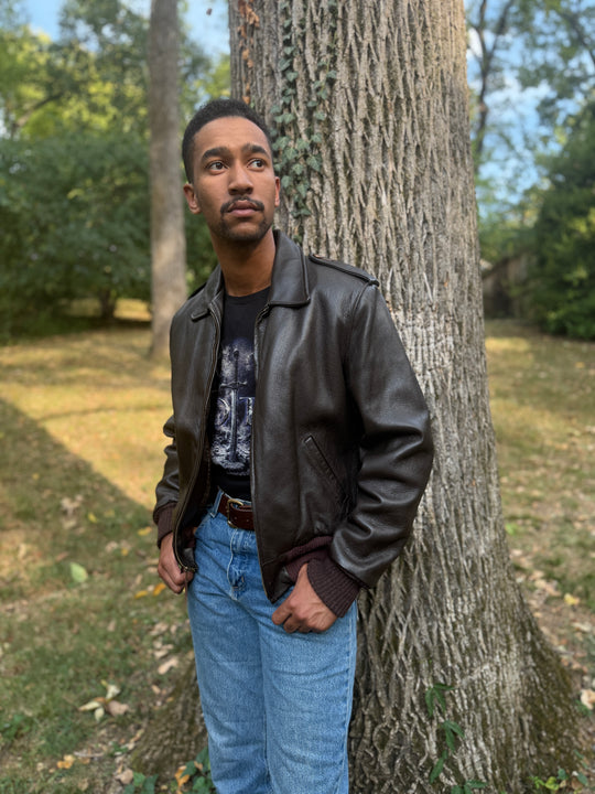Mens Dark Brown Custom Made Deer Skin Zip Up Jacket, Custom Coat Co, Inc