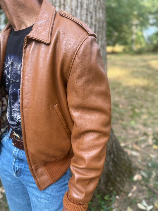 Men's Brown Deer Skin Custom Leather Zip Front Jacket, Custom Coat Co.