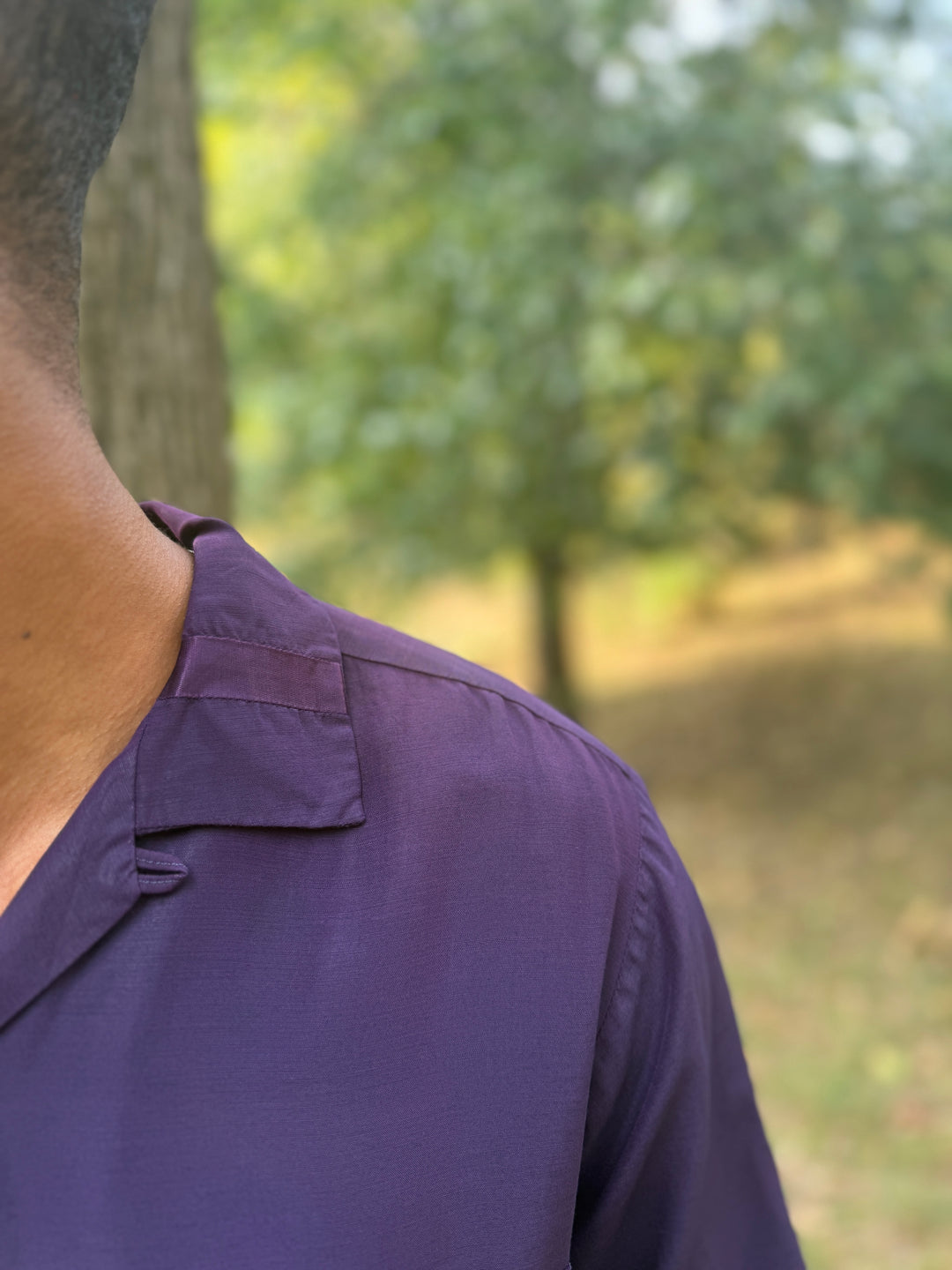 Men's 40s Purple Rayon Long Sleeve Shirt, Made in California