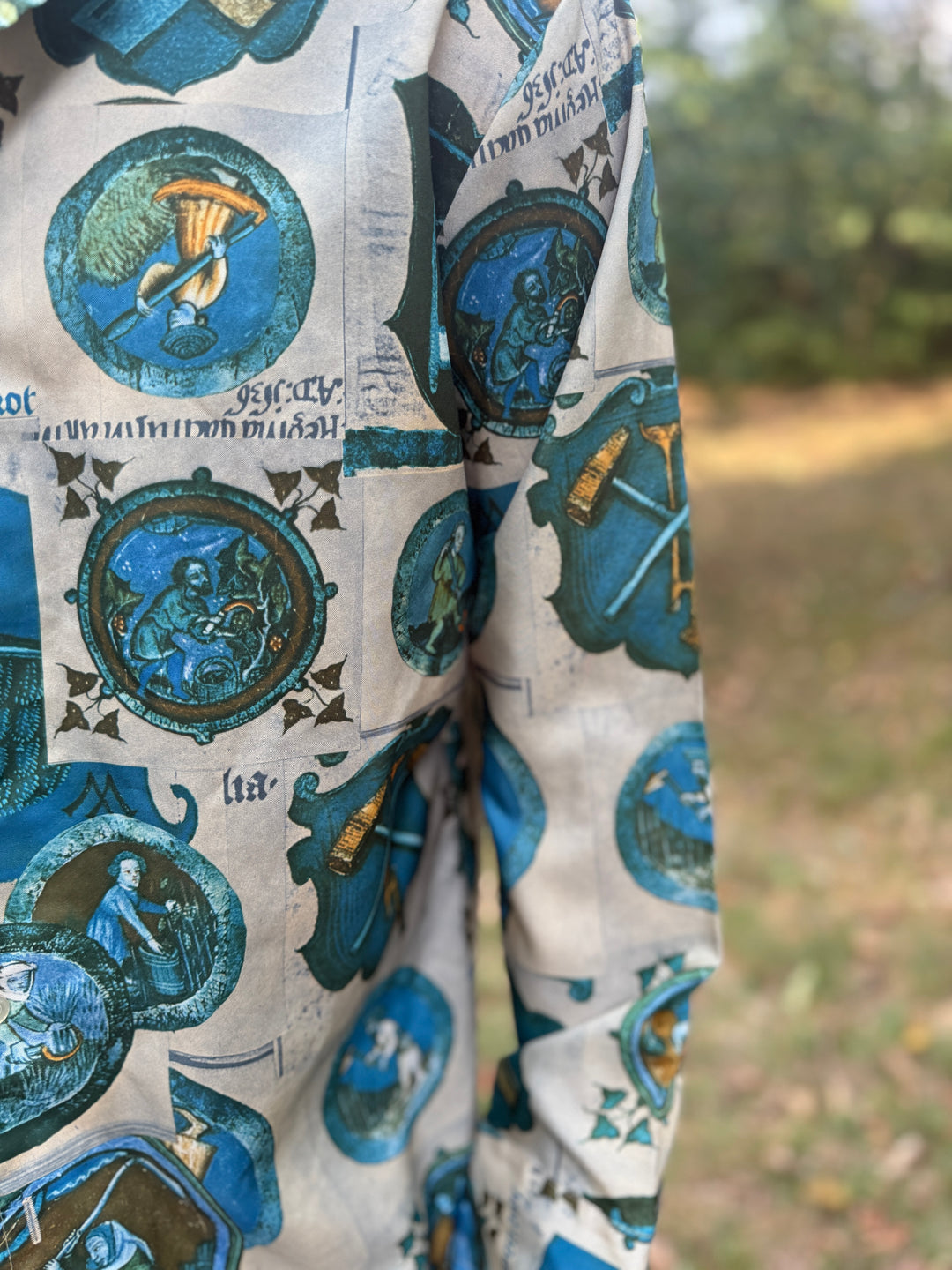 70s Medieval Theme Polyester Disco Shirt, Royal Knight