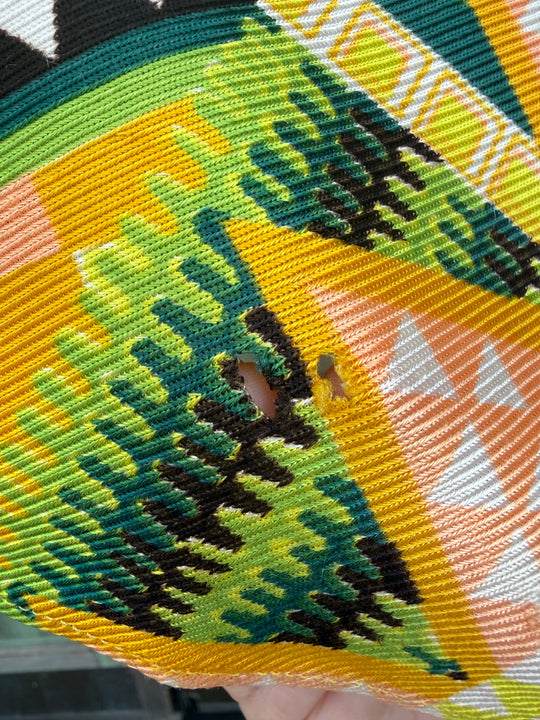 70s Green Black Orange Nylon Abstract Print Nylon Maxi Dress