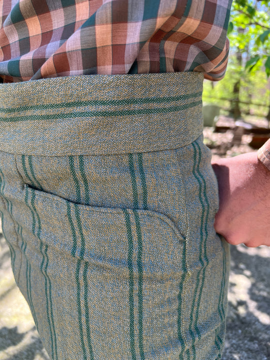 Mens 70s Green Striped Vintage Slacks