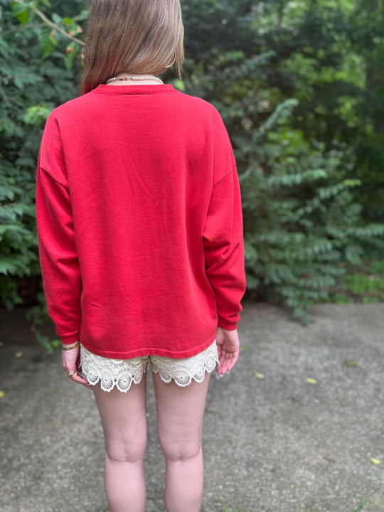 80s Red Sweatshirt with White G by Guess