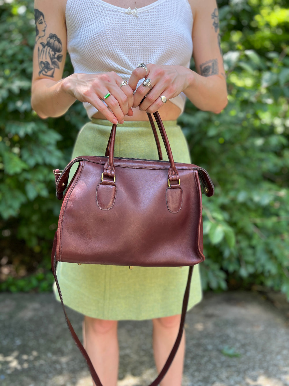 Vintage Dark Brown Leather Handbag Purse, Coach