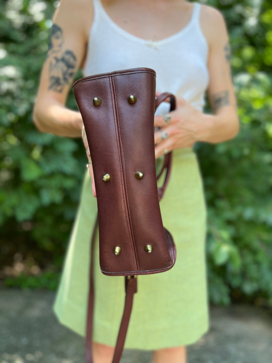 Vintage Dark Brown Leather Handbag Purse, Coach