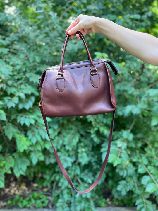 Vintage Dark Brown Leather Handbag Purse, Coach