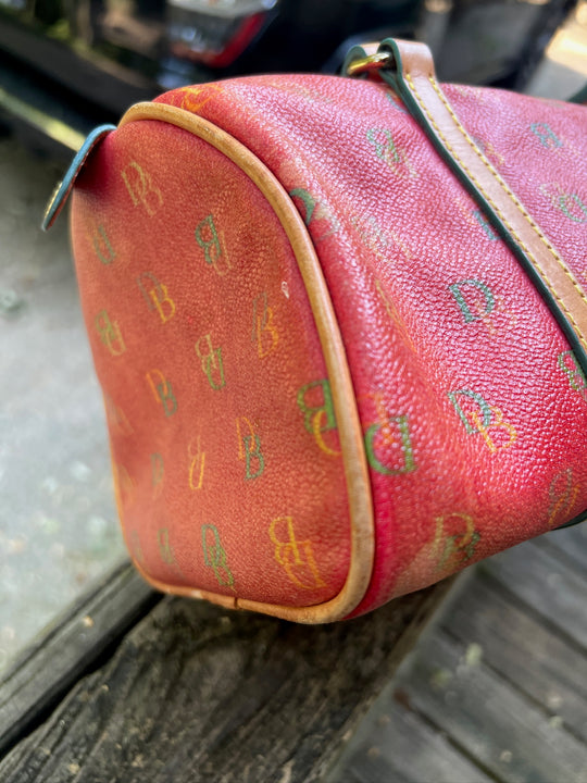 90s Red Dooney & Bourke Rainbow Handbag Purse