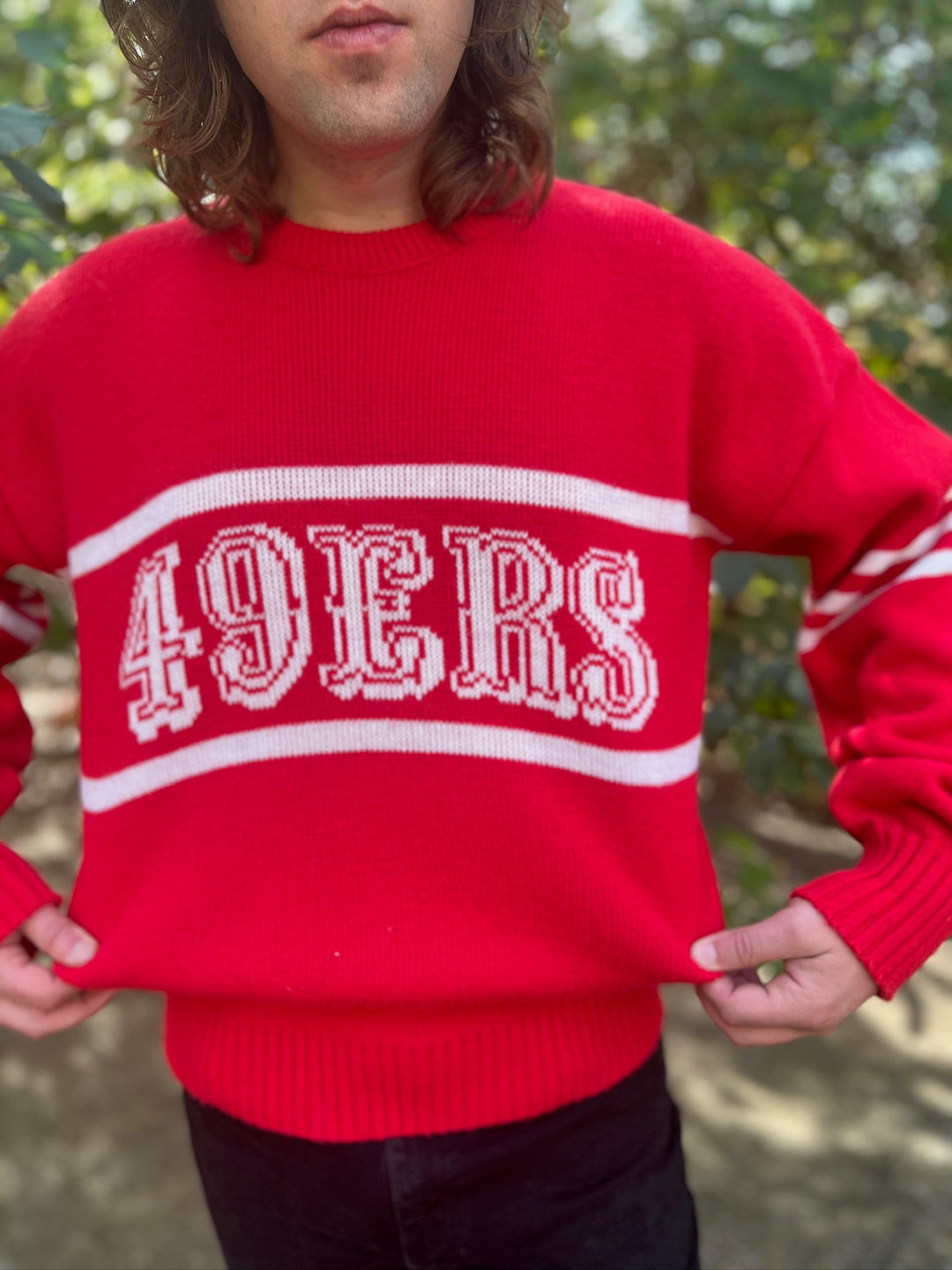 Men's Vintage 70s Red NFL Sweater, San Francisco 49ers