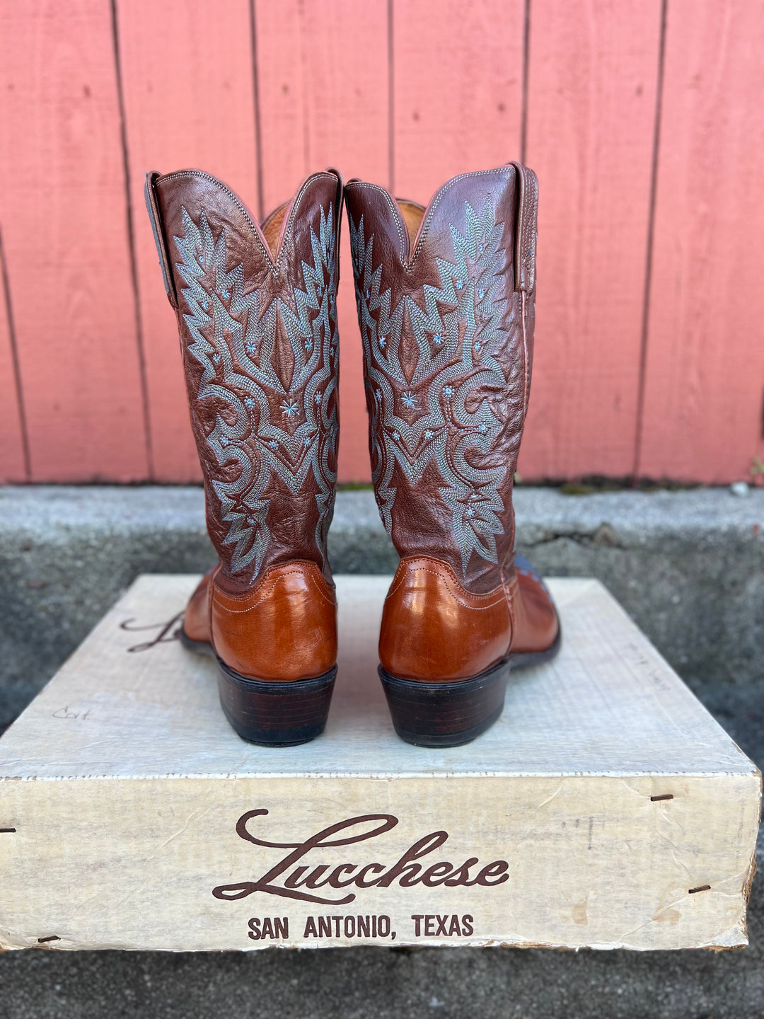 Mens brown leather cowboy boots hot sale