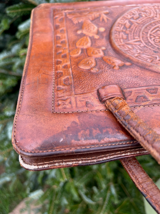 Vintage Leather Tooled Mexican Souvenir Purse