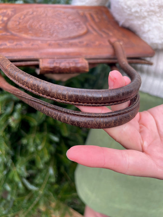 Vintage Leather Tooled Mexican Souvenir Purse