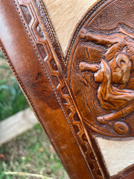 Vintage Leather Tooled Mexican Souvenir Purse