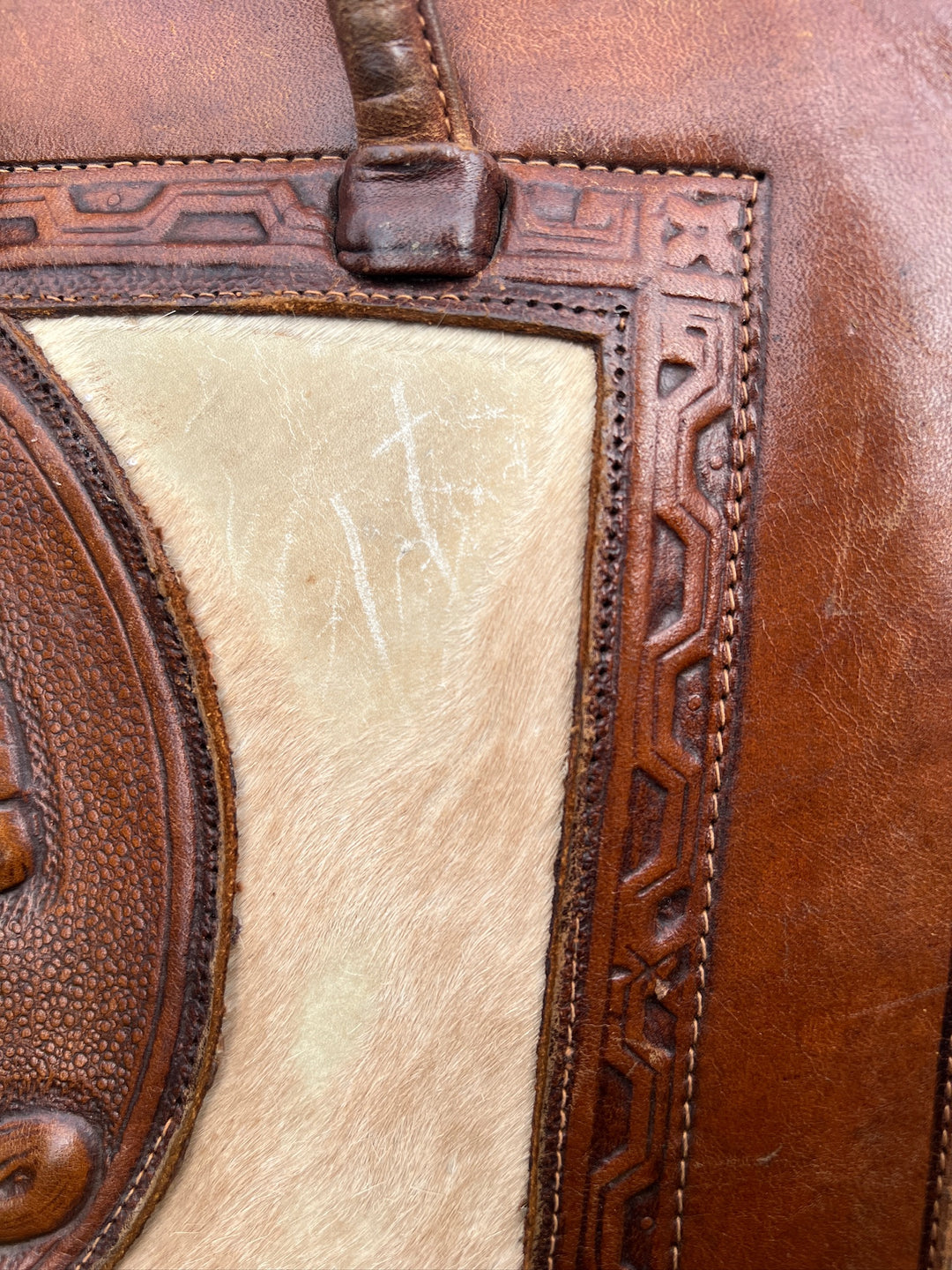 Vintage Leather Tooled Mexican Souvenir Purse