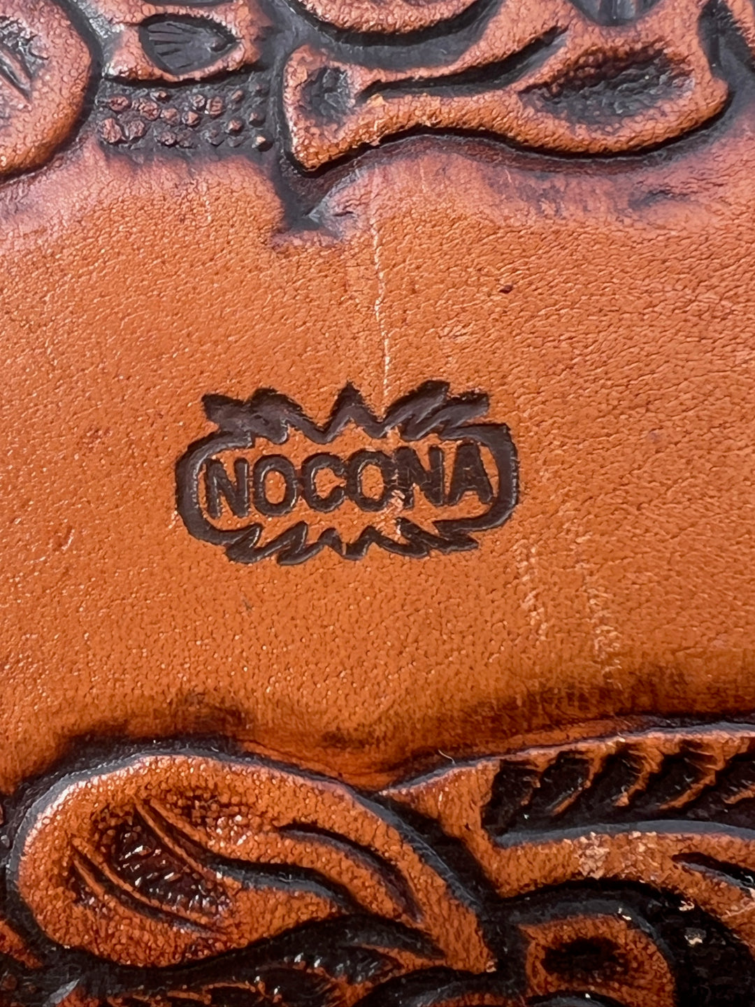 Vintage Leather Tooled Saddle Bag Purse, Nocona