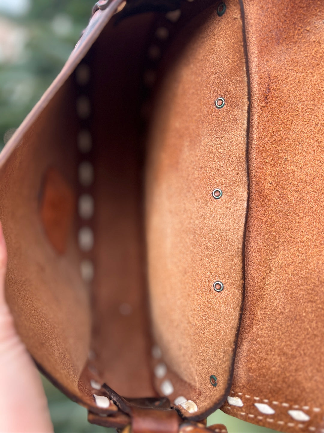 Vintage Leather Tooled Saddle Bag Purse, Nocona