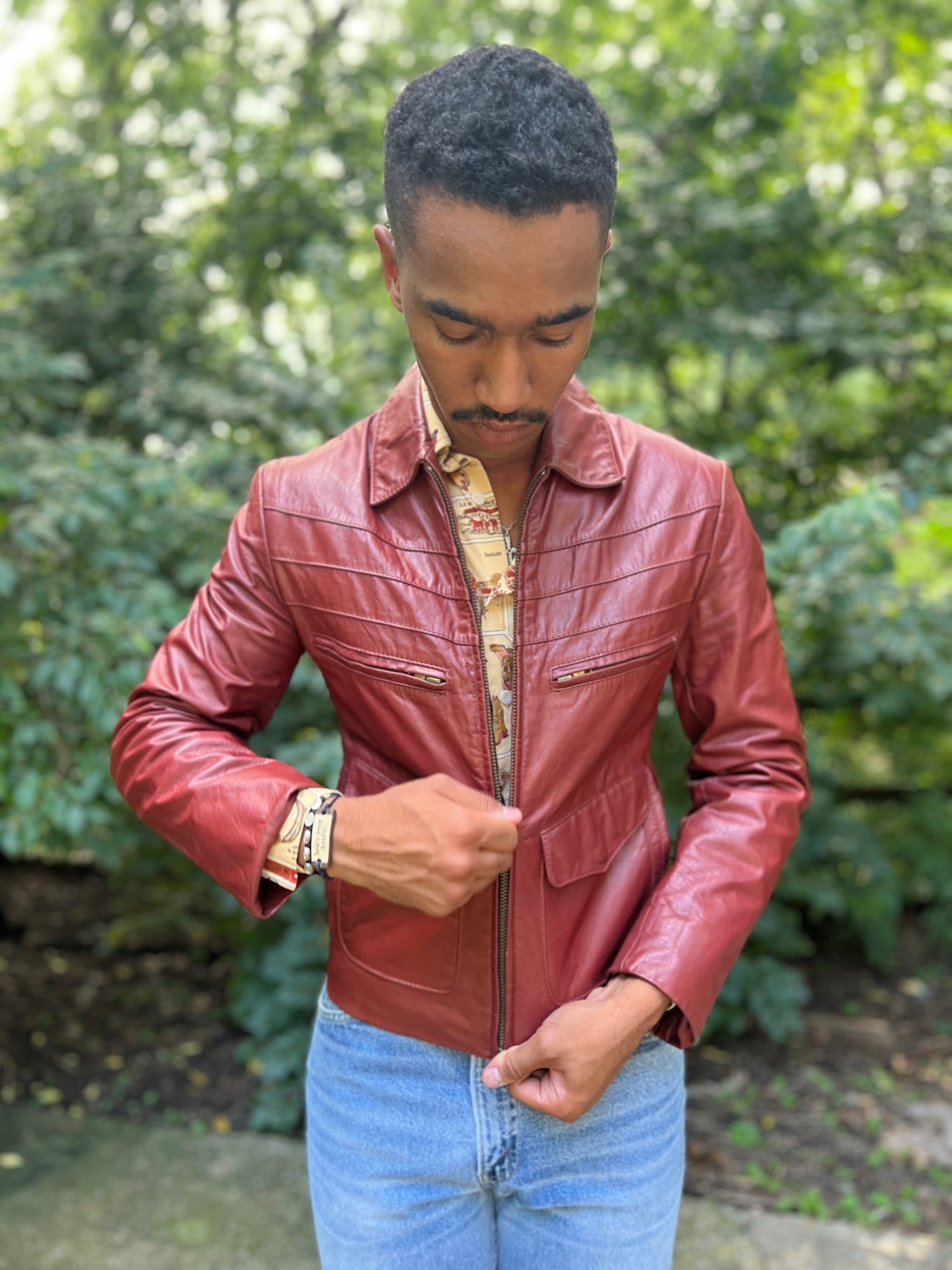 Oxblood motorcycle outlet jacket