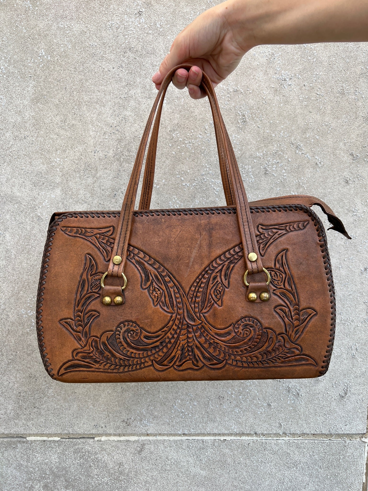 パール加工 和.洋 鞄 Vintage Brown One Shoulder Bags Women Autumn Winter Textured