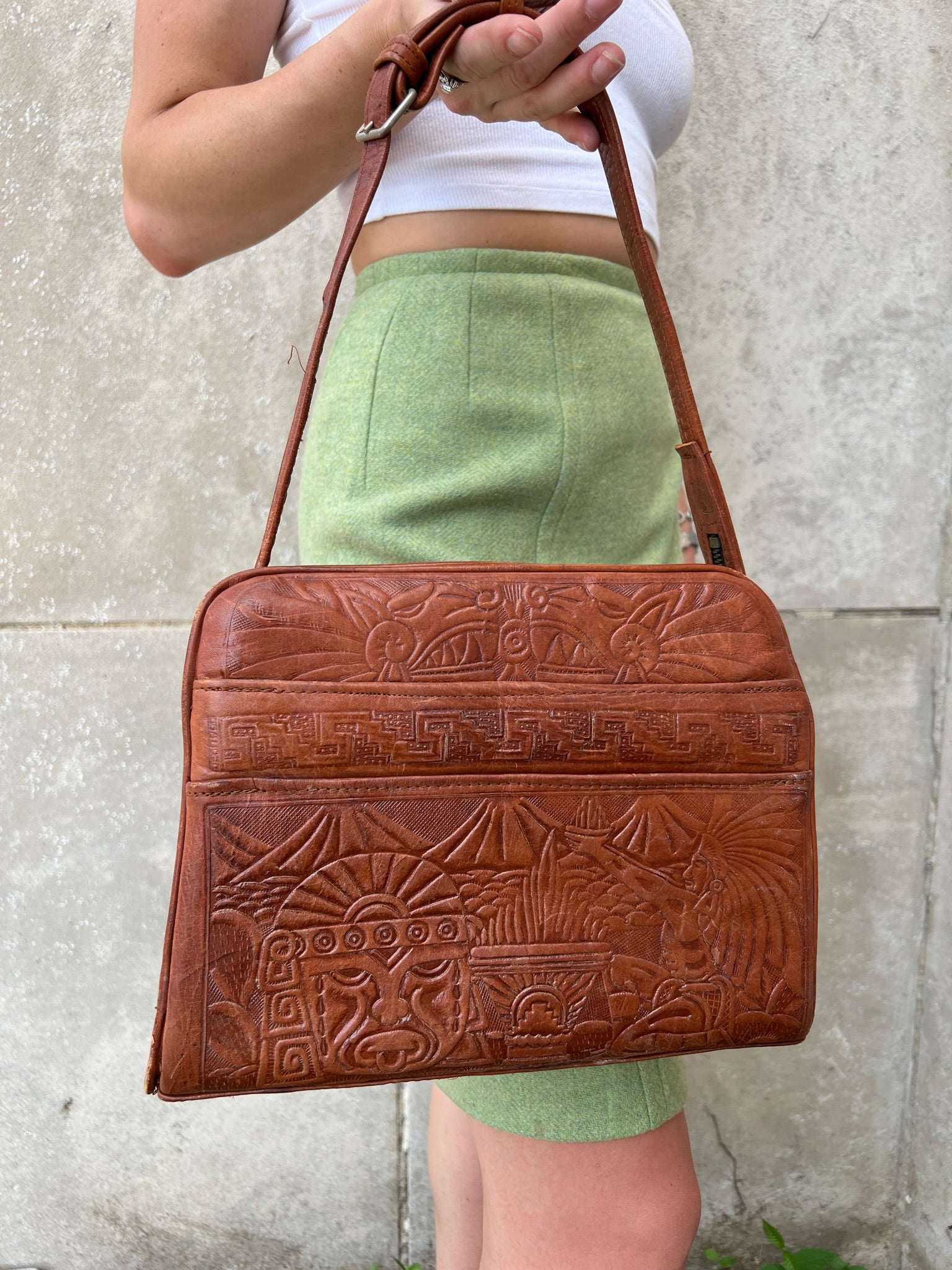 Buy Vintage Tooled Leather Bag, Stamped Leather Purse, Anita Lu, Leather  Satchel, Briefcase, Portfolio Online in India - Etsy