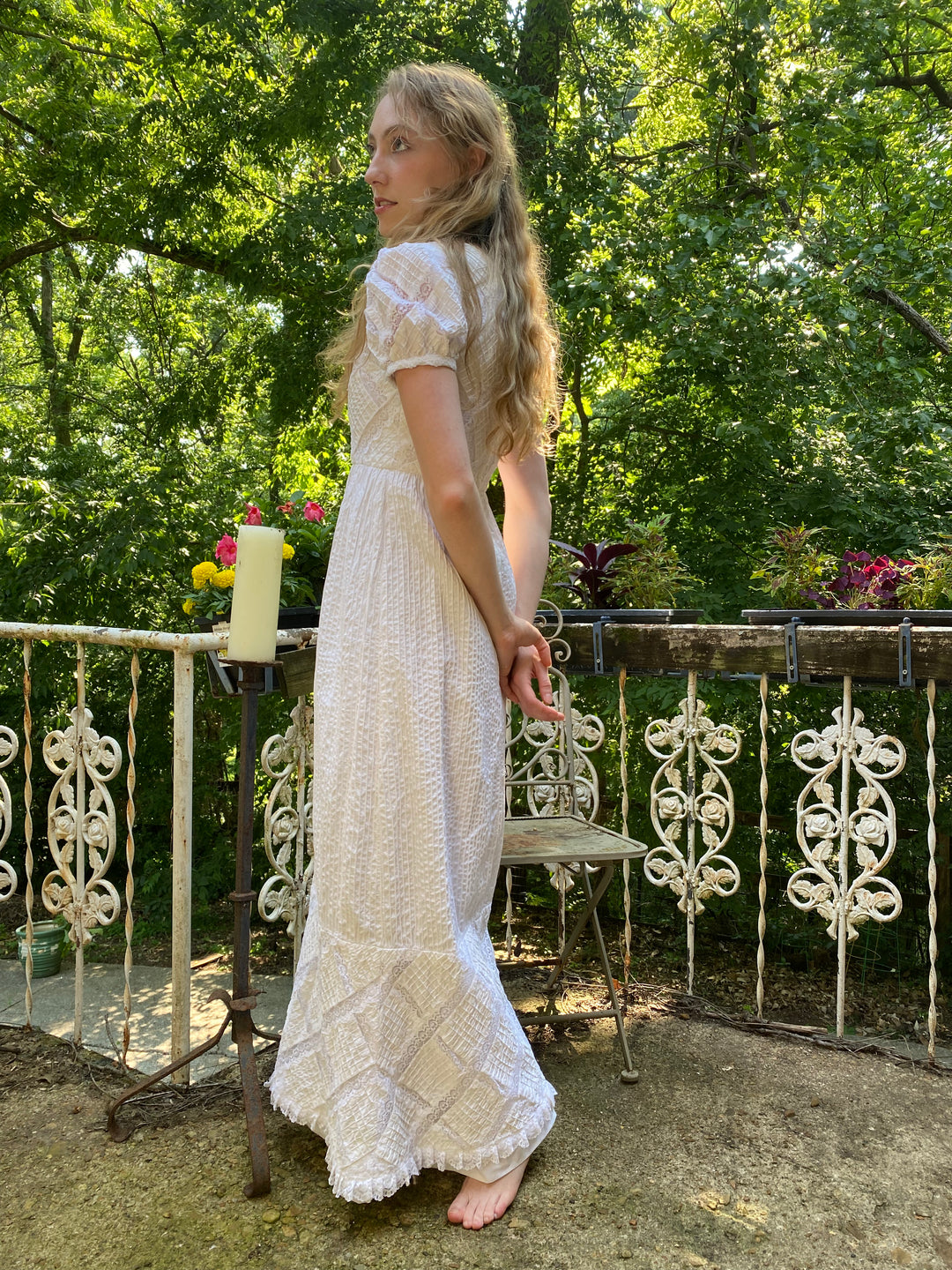 Vintage white maxi sales dress