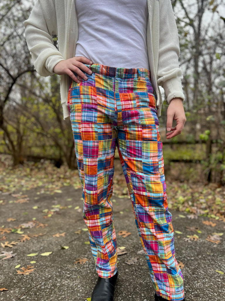 eaphi cotton lace patchwork pants