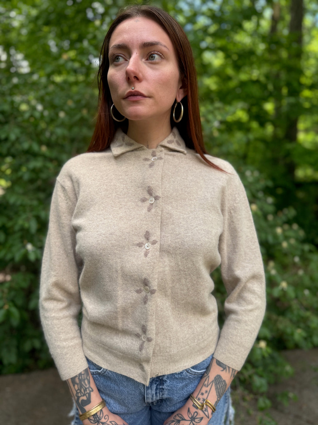 50s Tan Cardigan Sweater, Penney's