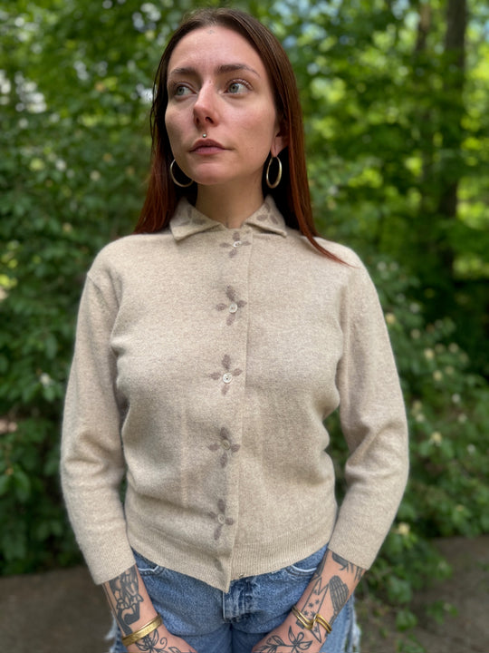 50s Tan Cardigan Sweater, Penney's